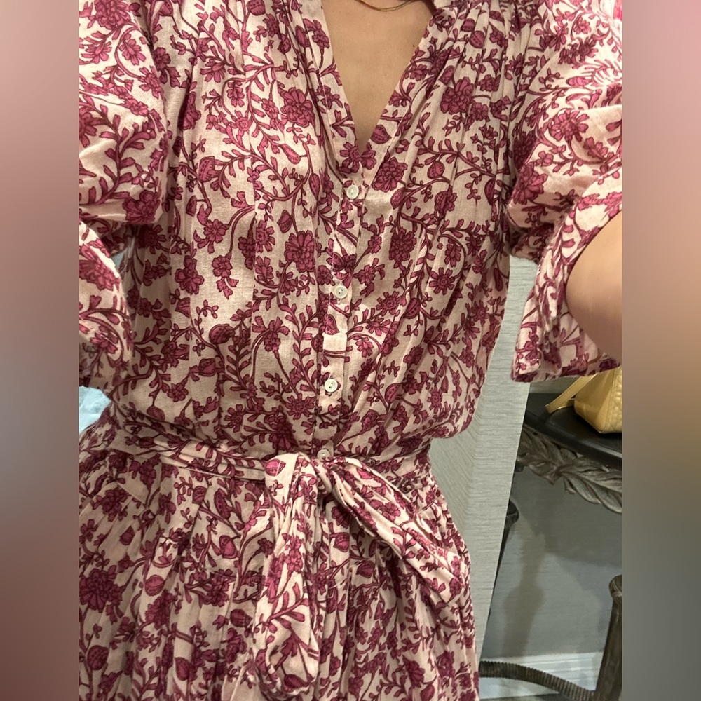 Sundry Burgundy Floral Mini Dress - Picture 5 of 8